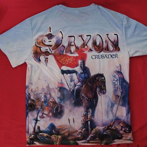 Saxon Crusader T-shirt XL new, colorful polyester fabric