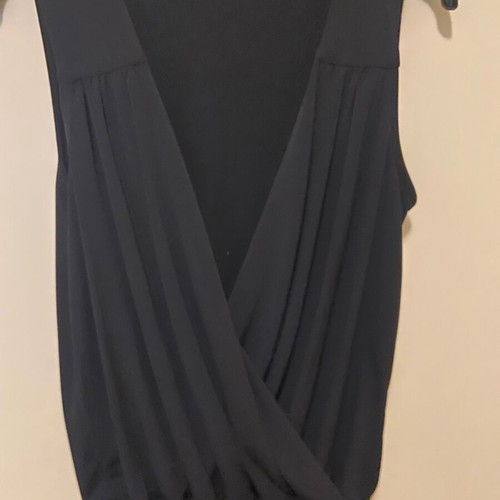 Jersey wrap bodysuit like new, black, size S