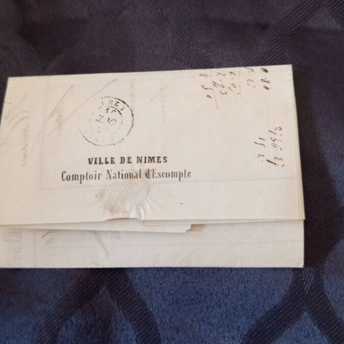 French letter from 1851 used with wax seal and two stamps