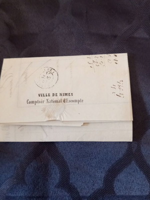 French letter from 1851 used with wax seal and two stamps