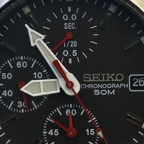 Seiko Chronograph men's watch like new, black and silver