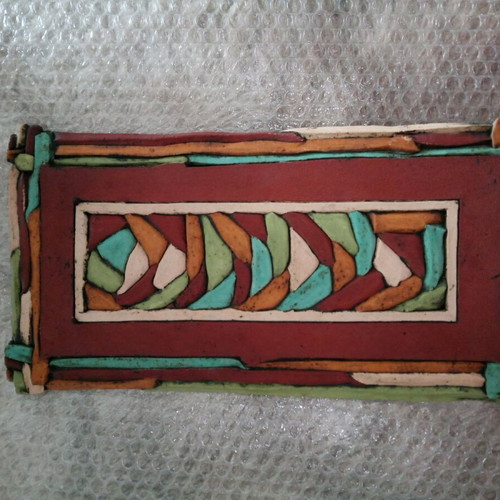 Clay wall decoration like new, dimensions 20x38 cm