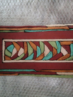 Clay wall decoration like new, dimensions 20x38 cm
