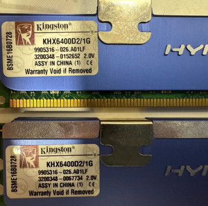 2 μνήμες Kingston 1GB KHX6400D2/1G