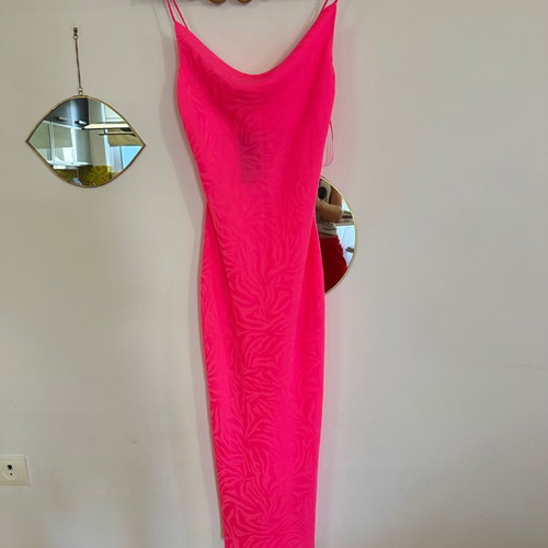 Satin lingerie style dress fuchsia new, size S