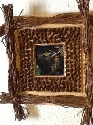 Handmade vintage mirror 1989 like new made of natural materials