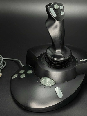 Microsoft Sidewinder Force Feedback Pro Joystick used with power supply and USB port