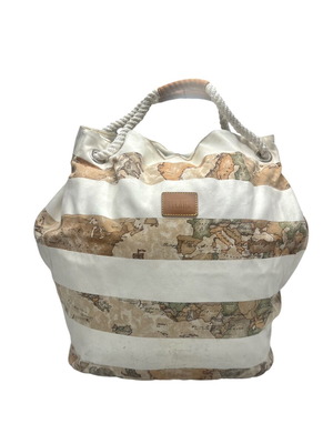 Alviero Martini 1a Classe Primavera τσάντα ώμου μεταχειρισμένη, άσπρη και μπεζ
