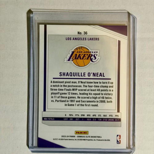 2023-24 Donruss Elite #36 Shaquille O'Neal Orange Parallel NBA HOF LA Lakers card new