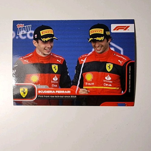 Topps Now F1 Formula 1 2022 Scuderia Ferrari card Charles Leclerc Carlos Sainz