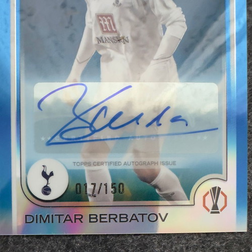 2024/25 Topps Chrome UCC Dimitar Berbatov Blue Refractor Autograph card /150