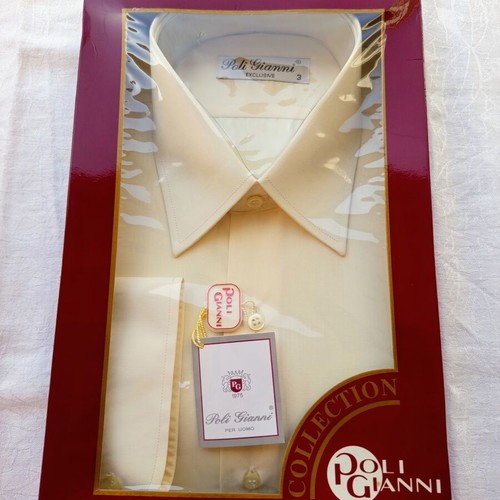 Poli Gianni men's dress shirt new, size L, light yellow