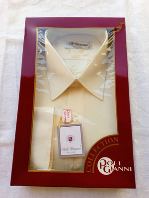 Poli Gianni men's dress shirt new, size L, light yellow
