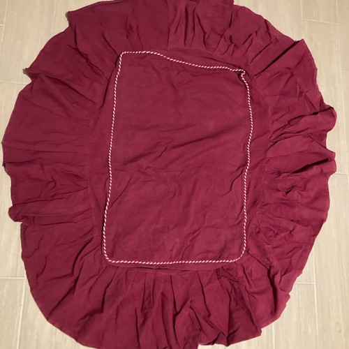 Vintage table cover like new, canvas wine-red