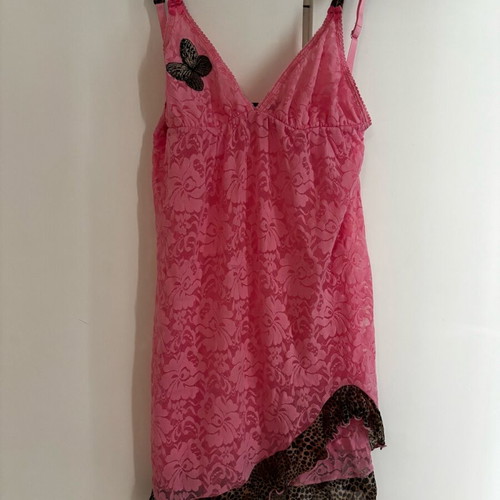 MED Lingerie lace pink with leopard details, new