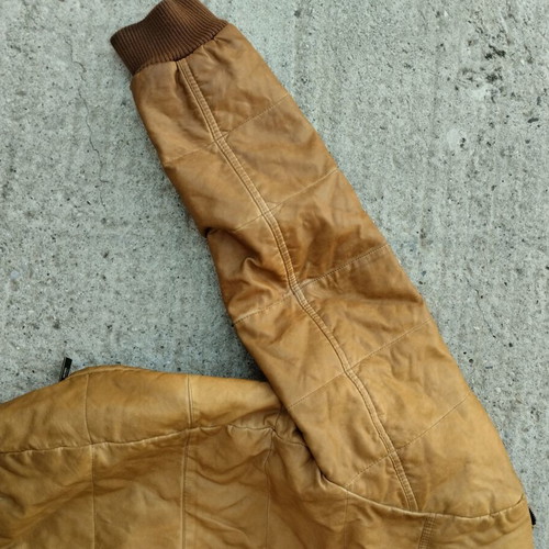Leather jacket used with wear, size XXL, yellow