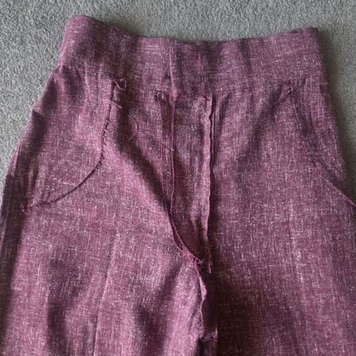 Vintage women's bell-bottom pants 1970, size XXS, burgundy, like new