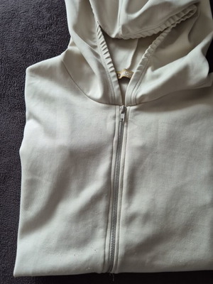 Hooded jacket used, white, with pockets, size XL