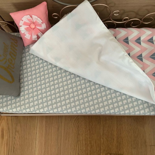 Our Generation metal doll bed like new with mattress and pillows