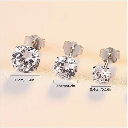 Silver earrings set of 3 pairs new
