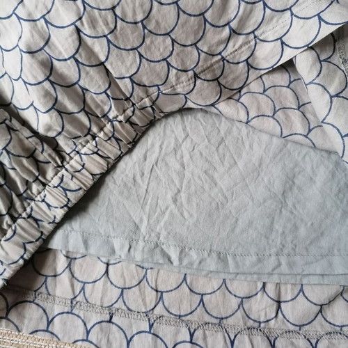 Nice Things cotton skirt like new, size M, gray and blue