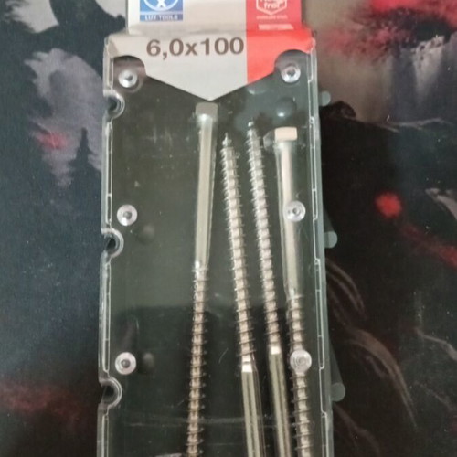 Stainless Steel Screws 6x100mm Hex Head Pack of 4 New