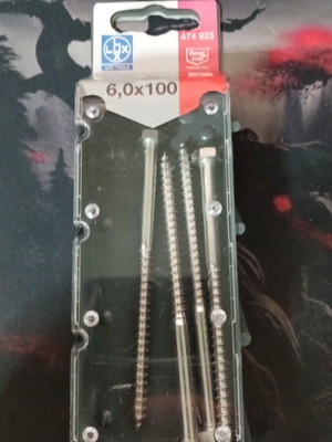 Stainless Steel Screws 6x100mm Hex Head Pack of 4 New