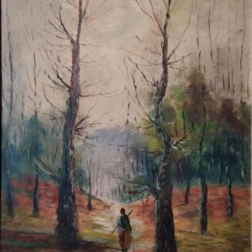 Oil painting by G. Vasilopoulos 57x67 with large frame signed