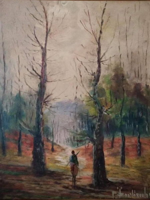Oil painting by G. Vasilopoulos 57x67 with large frame signed
