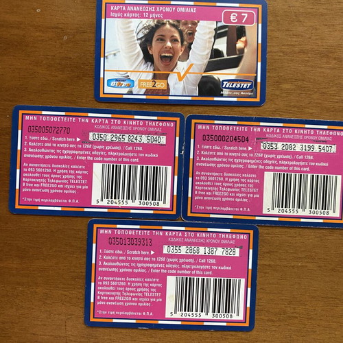 Phone cards like new, set of 3 different