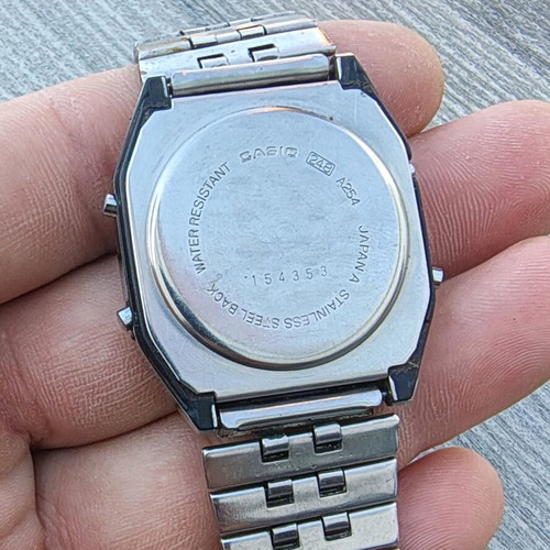 Casio A254 vintage wristwatch used with signs of electric welding