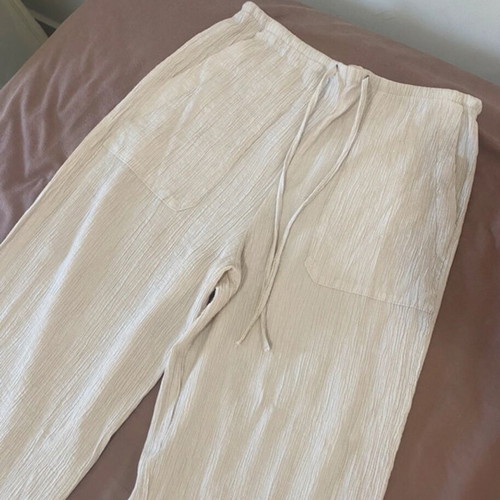 Zara straight-leg pants, cream, XS