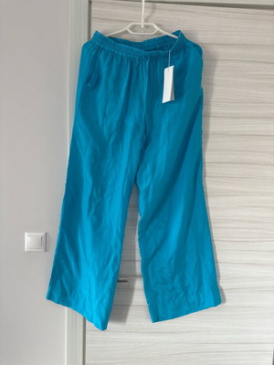 Parosh women's 100% silk trousers new, size M, turquoise