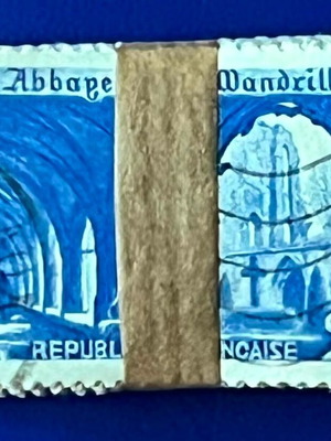 French stamps Abbaye de Wandrille 25F, like new, pack of about 50