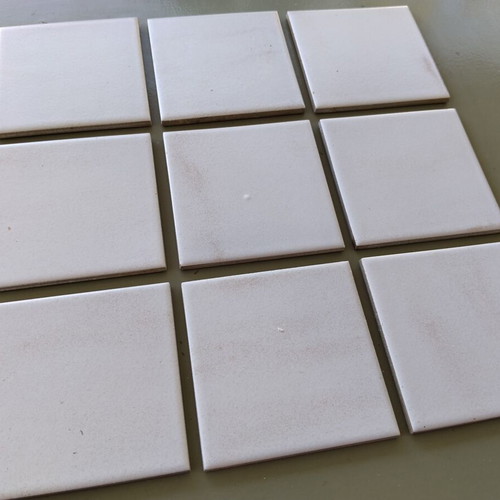 Ceramic tiles 10x10 cm, light grey with brown shadows, 100+ pcs