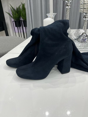 Zara suede boots used, high, blue, size 38