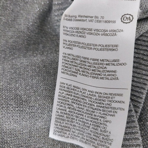 Canda women's blouse new, grey with silver thread
