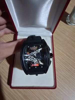 Quartz wristwatch, black and multicolor