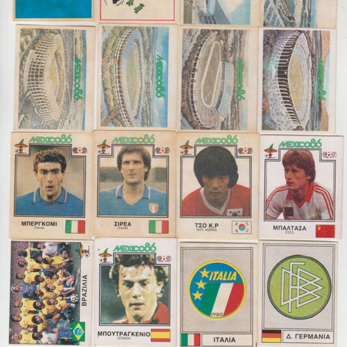 Mexico 86 UNION football stickers, set of 16