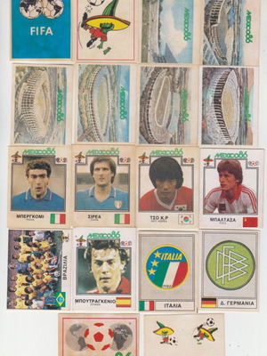 Mexico 86 UNION football stickers, set of 16