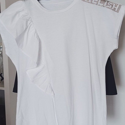 Relish short-sleeve summer blouse new, size S, white