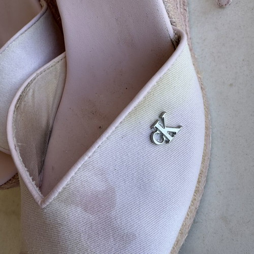 Calvin Klein Pink Wedge Sandals with CK Logo, size 41