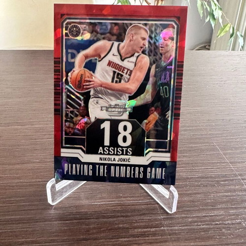Numbered Nikola Jokic Card 2023-24 Contenders Optic Red Cracked Ice