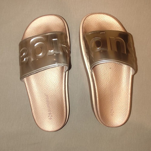 Superga bronze slippers size 37 used with small tear
