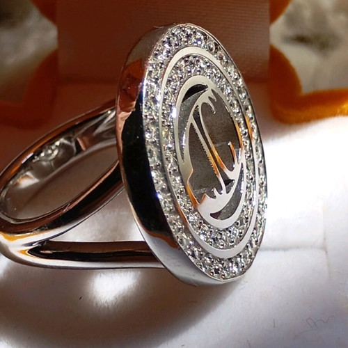 Just Cavalli women's ring used with zircon crystals silver