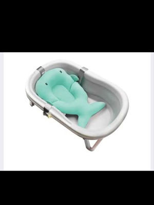 Bath Pillow Mat Turquoise Dolphin Honey Baby like new - 32x48x10cm