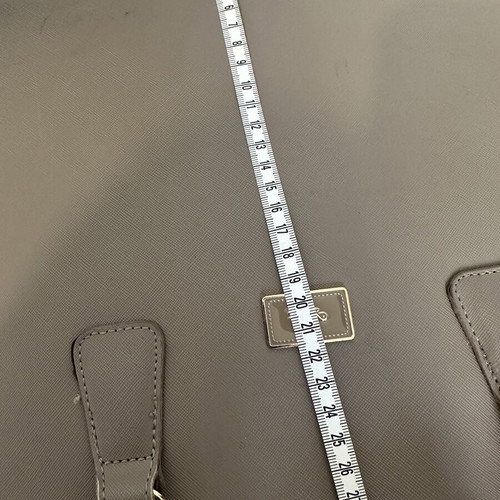 Handbag beige used with shoulder strap and zipper pockets