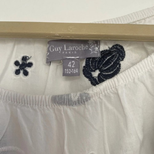 Guy Laroche short-sleeve blouse, size M, black and white