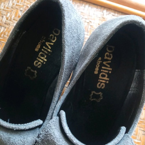 Platform shoes genuine leather size 37 like new, dark gray