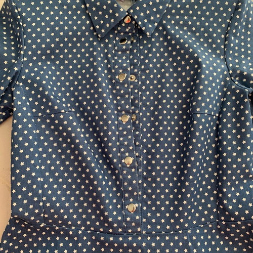 Dress new, size 44, white and blue